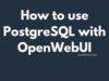 use PostgreSQL with OpenWebUI